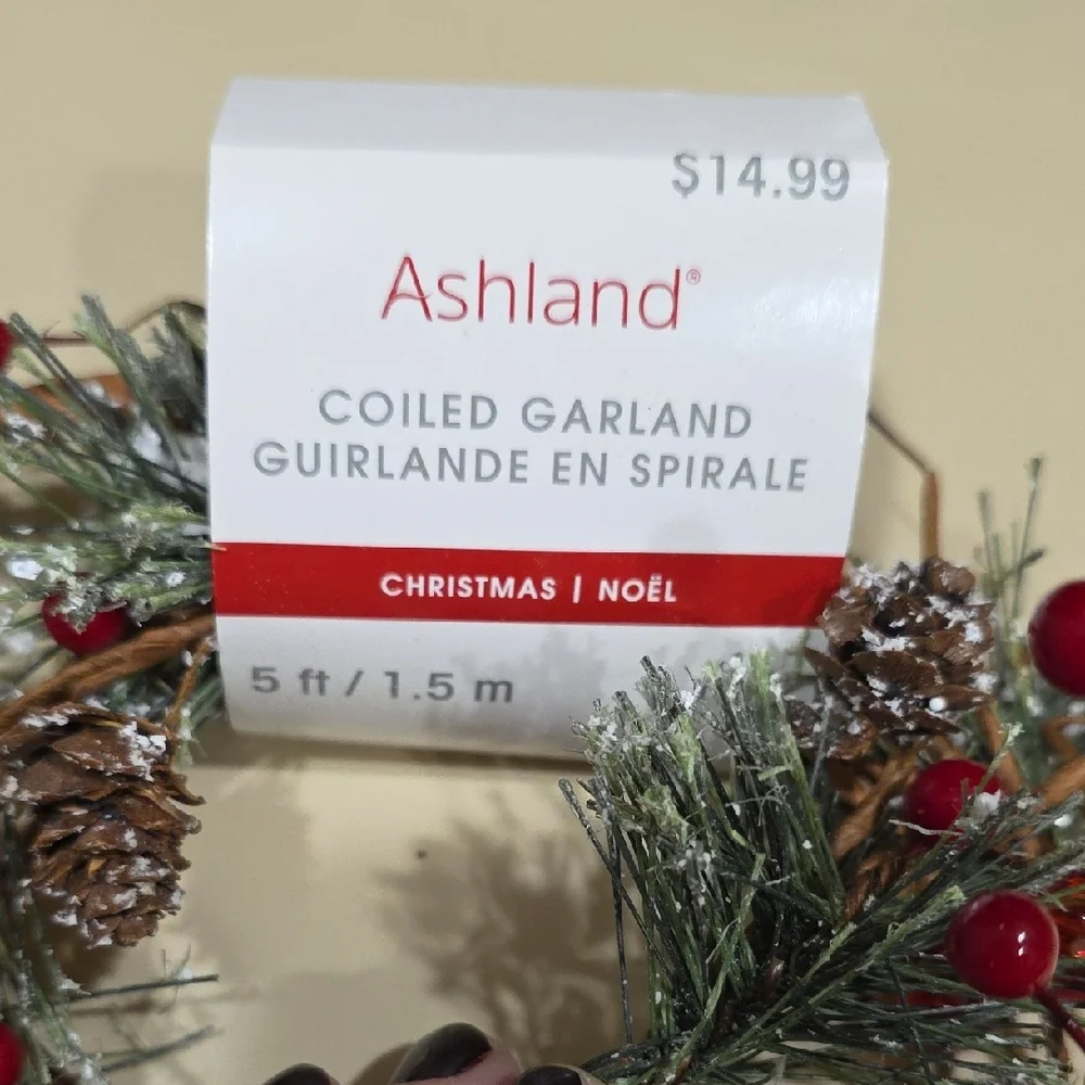 Ashland Festive Garland with Red Berries and Greenery